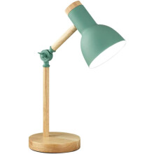 Lampa Boird Adhmaid Inchoigeartaithe le haghaidh Léitheoireachta, Dearadh Simplí Nua-Aimseartha Bonn E27 Lampa Léitheoireachta Cúram Súile le