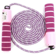 Jump Ropes - Soft Handle for Kids - Built-in Counter - Adjustable - Purple