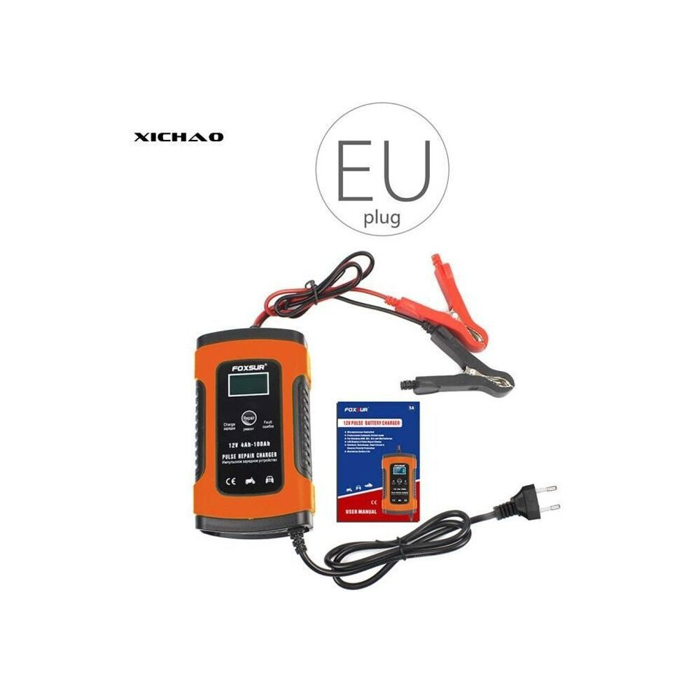 12V Automatic Smart Battery Charger For Car Motorcycle Lcd Display Repair 7333425915592
