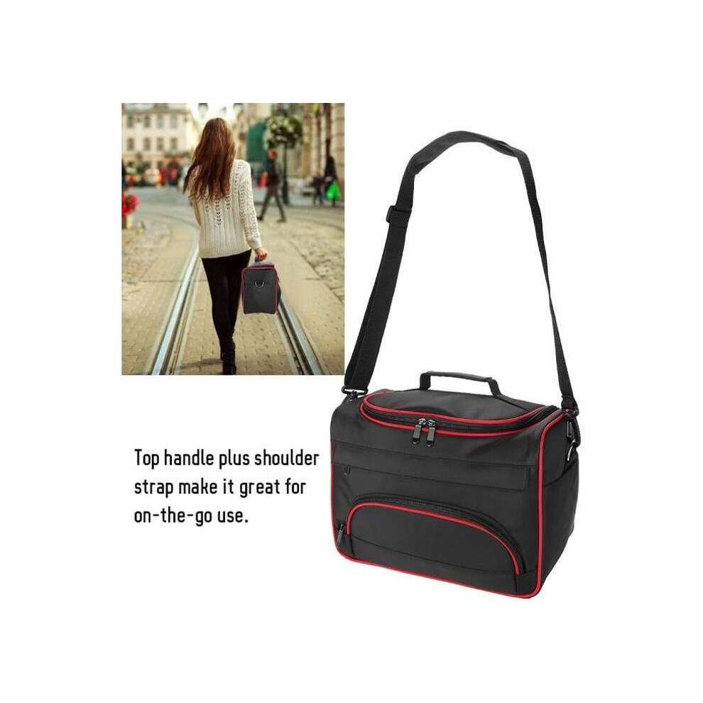 Black/Red Hairdressing Bag, Toiletry Bag, Portable Salon Handbag, Makeup Bag, And