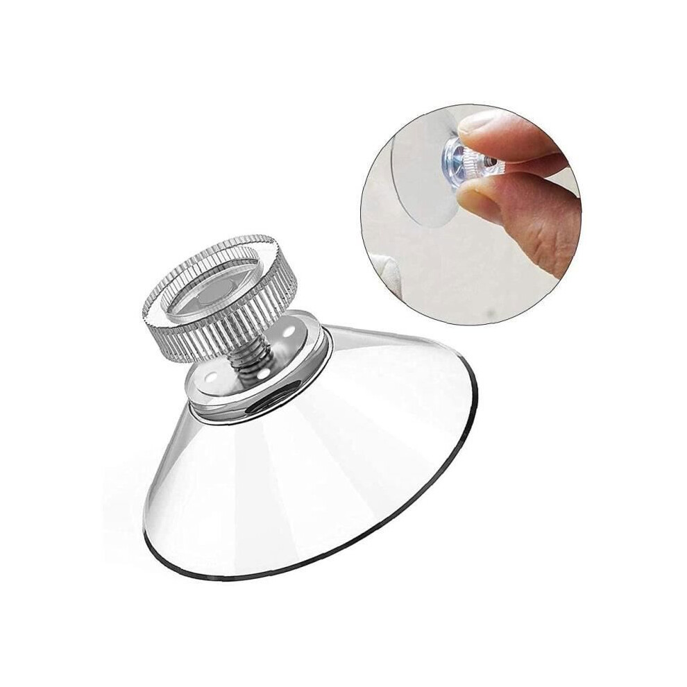 Suction Cups, Set Of 30 Suction Cups With Thread And Knurled Nuts Ã 45 Mm, Transparent, For Car, Camping, Window, Sun Visor 7333425929759