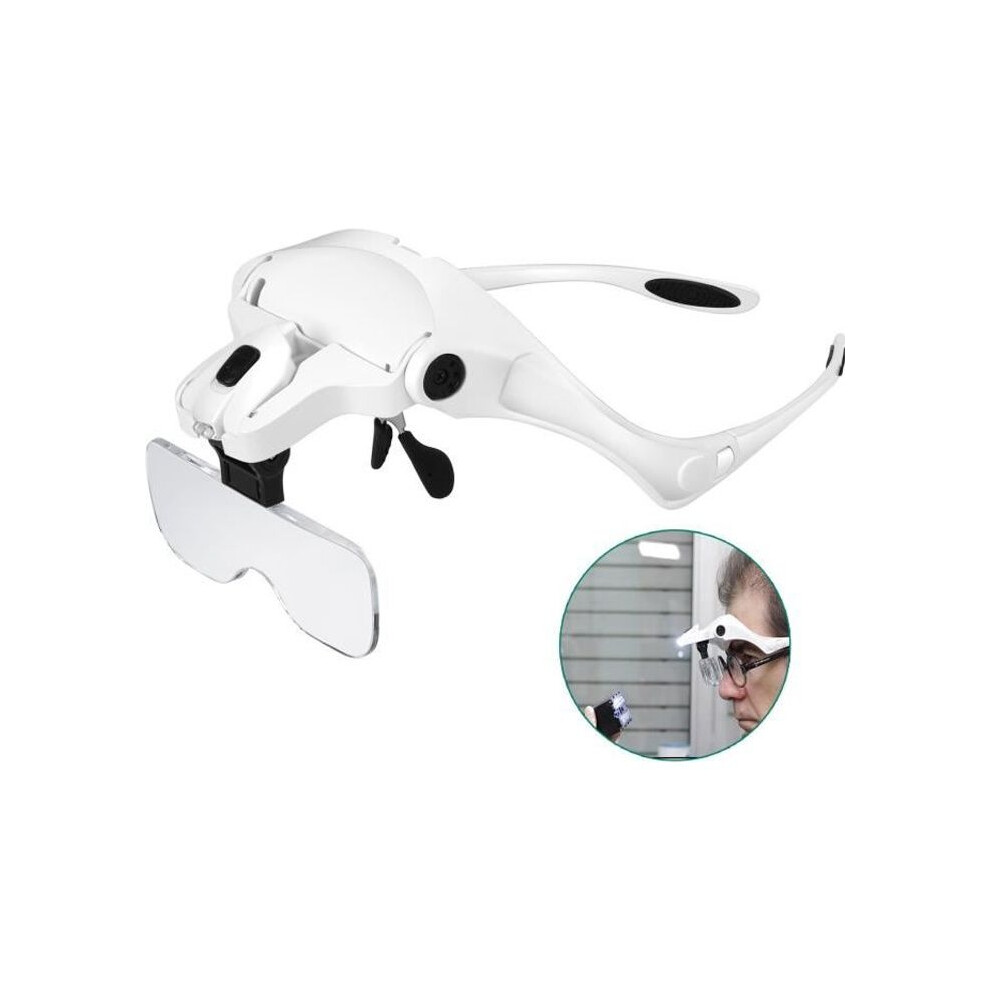 Rightwell Magnifying Glasses - Illuminated - 5 Interchangeable Lenses - 2 LEDs - Lightweight