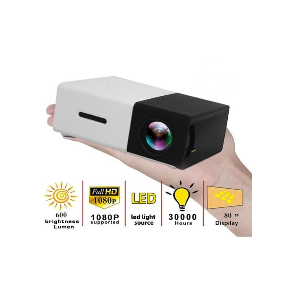 Mini Projector 1080P, Portable Home Theater Projector, Hdmi/Usb/Av/Computer Compatible, Black 7333425940150