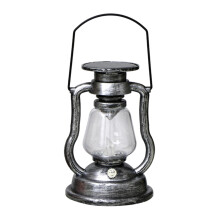 Udendørs solcellelanterne med hestehovedform, varm stemningsbelysning til have- og haveindretning, vintageinspireret bærbar lampe med