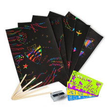 Scratch Paper for Kids - 50 Sheets - 5 Wooden Styluses - Creative Hobbies