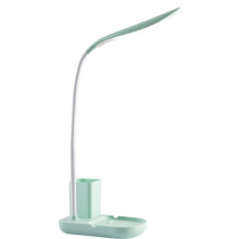 Modern Desk Lamp, Desk Lamp with Dimmable Touch and Pen Holder, Perfect for College Dorms (Rechargeable Battery, Flexible Gooseneck)