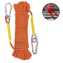 Corda di sicurezza statica professionale per arrampicata su roccia, anima in filo d'acciaio resistente per una maggiore sicurezza, doppia treccia con