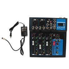 Fortschrittlicher 4-Kanal-Audiomixer mit drahtloser Bluetooth-Identifizierung, multifunktionalem Bedienfeld, HD-LCD-Display mit