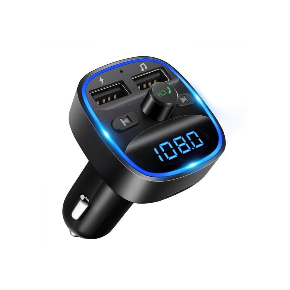 [2020 Version] Lencent Bluetooth Fm Transmitter, Bluetooth Mp3 Player, Wireless Radio Adapter, Car Fm Transmitter Charger Kit 7333425940594