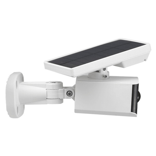 Wireless Outdoor Security, Solar-Powered Dummy Surveillance Camera With Bright Floodlights 1