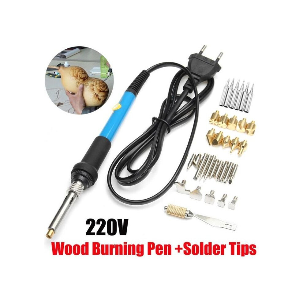 Tempsa 35Pcs 220V 60W Wood Burning Pyrography Pen Replacement Soldering Iron Tip 7333425942857