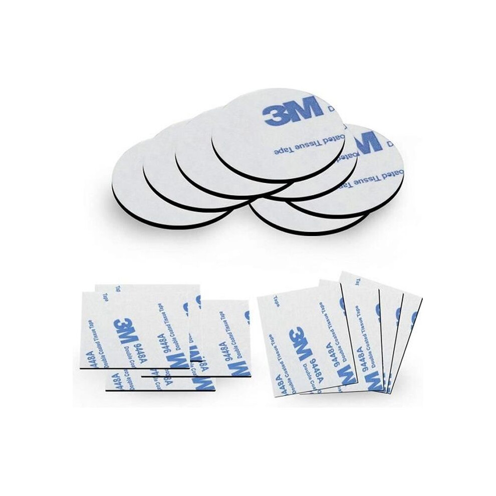 Black Double-Sided Adhesive Tape - Naler - 100 Pieces - Square 40 Mm - Round 30 Mm