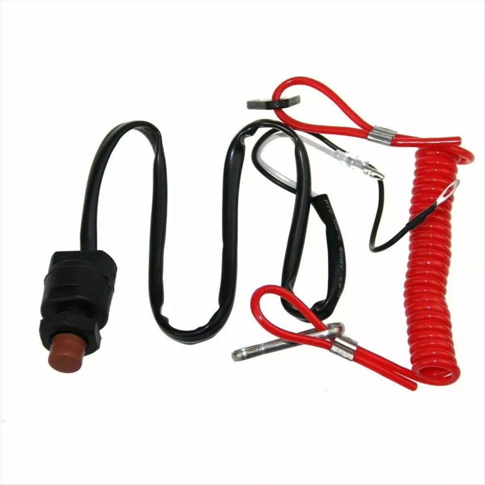 Boat Motor Emergency Stop Switch For Outboard 6E9-82575 6H4-82575 63V- Black/Red 4851500948967
