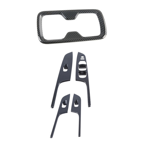 1 Set Carbonfaser-Kunststoff Auto Front Wasserbecherhalter Rahmenabdeckung & Wind 2