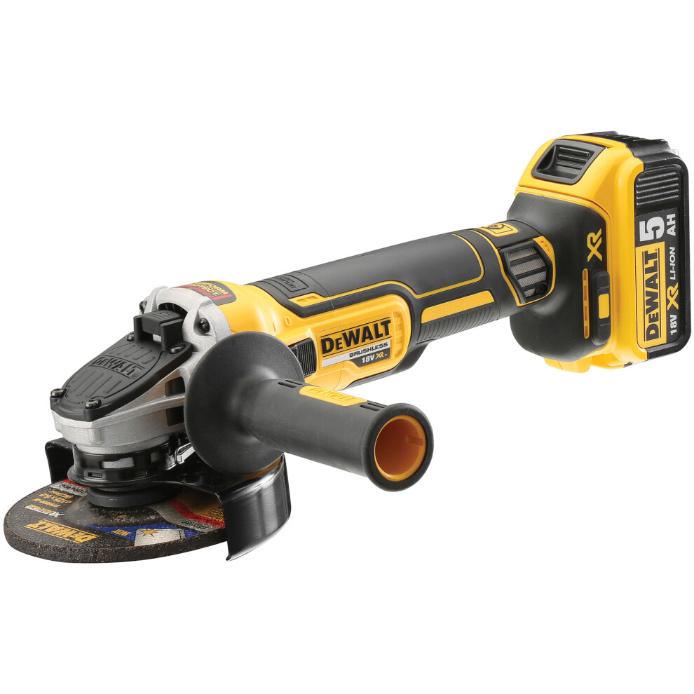 DEWALT DEWDCG405P2 XR Brushless 125mm Grinder 18V 2 x 5.0Ah Li-ion