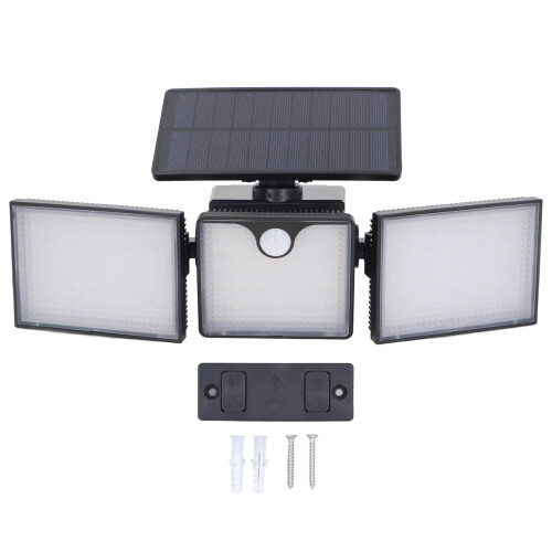 Smart Solar Security Light, Sensitive PIR Detection Waterproof Outdoor Lighting Long Lasting Battery Adjustable Angle Design Multi-mode Operation Brig