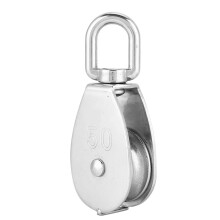 Polia giratória de aço inoxidável 304 para serviço pesado com roda dupla, resistente, à prova d'água, resistente à corrosão e à ferrugem,