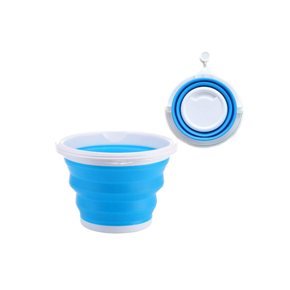 Foldable Tub For Easy Carry Handle, Durable Silicone Collapsible Plastic Bucket With Comfort Grip, Space Saving Outdoor Waterpot For Camping, Picnics 9416038289996