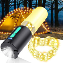 Nature's Glow: 4-In-1 Design, Portable Camping Lantern, Waterproof IPX6, Rechargeable Camping String Lights, Atmosphere Light, Multipurpose For All Ad