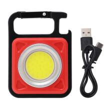 Portable COB Flashlight Keychain Magnetic Light Rechargeable Multi Purpose Bottle Opener Compact Camping Gadget With 7 Light Modes