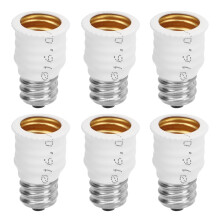 Adaptersæt, E12 til E14 fatningskonverter, højtemperaturbestandig og brændsikker, ideel til konventionelle pærer og LED CFL, 6 stk.