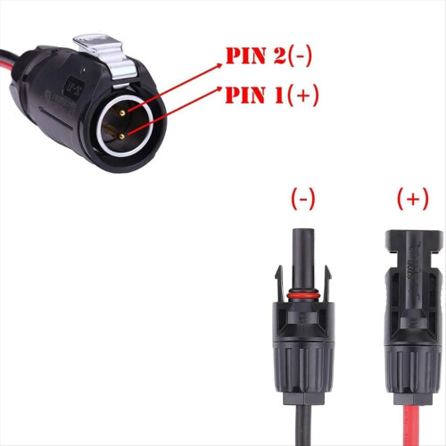 2 Pin Circular Connector to Solar Panel Cable Adapter for Suitcase 2