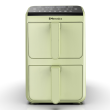 (Sage Green) EMtronics 10L Stack Dual Air Fryer Double Basket Large Family Size