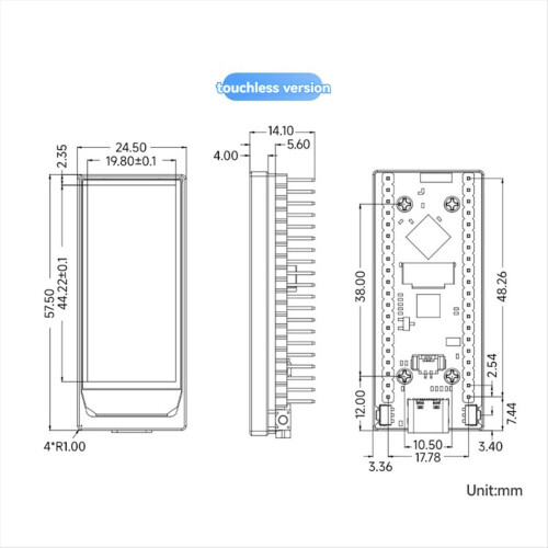 ESP32-S3 AMOLED 1,91 Zoll Display M Entwicklungsboard Dual-Core Unterstützung