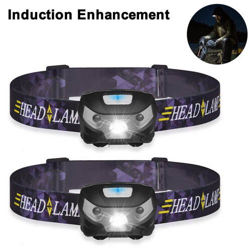 Rechargeable Ultra Bright LED Headlamp, Magnet Function Adjustable Comfortable Lightweight Waterproof Motion Sensor for Night Running Hiking 1