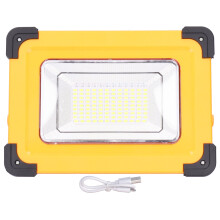 Luz de trabalho com brilho ajustável para oficina/garagem, luz de trabalho LED portátil e recarregável com suporte, luz de trabalho solar