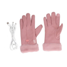 Elektrische verwarmingshandschoenen voor dames, USB-verwarmde handschoenen met groot verwarmingsoppervlak en katoen, winddichte coating, waterdichte,
