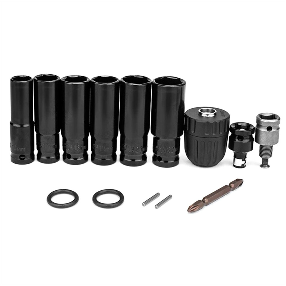 14Pcs Electric Impact Wrench Hexs Socket Adapter Kit Drill Chuck Drive 4852261874854