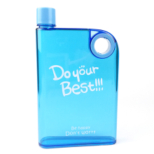 Slim Flat Water Bottle With Silicone Handle, Detachable Portable Cup For Adding Flavors To Water, Leakproof Seal Bpa Free Slim Design For Indoor Outdo