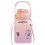 One Touch Button Water Bottle, Kawaii Flask With Easy Access Straw For Quick Hydration (Yellow) 1