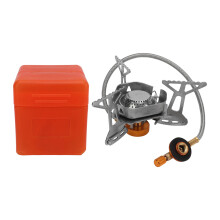 Réchaud de cuisine extérieur coupe-vent, portable, pliable, idéal pour la randonnée, haute puissance, léger, en alliage d'aluminium, avec vanne