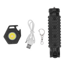 Lampada da lavoro COB ricaricabile, torcia impermeabile e resistente, strumento di sopravvivenza portatile, luce portachiavi multifunzionale per