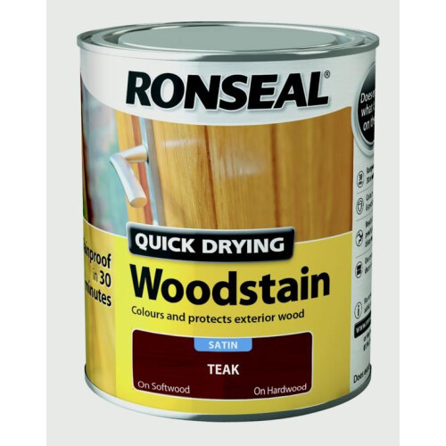 Ronseal 8734 Quick Drying Woodstain Satin Teak 750ml