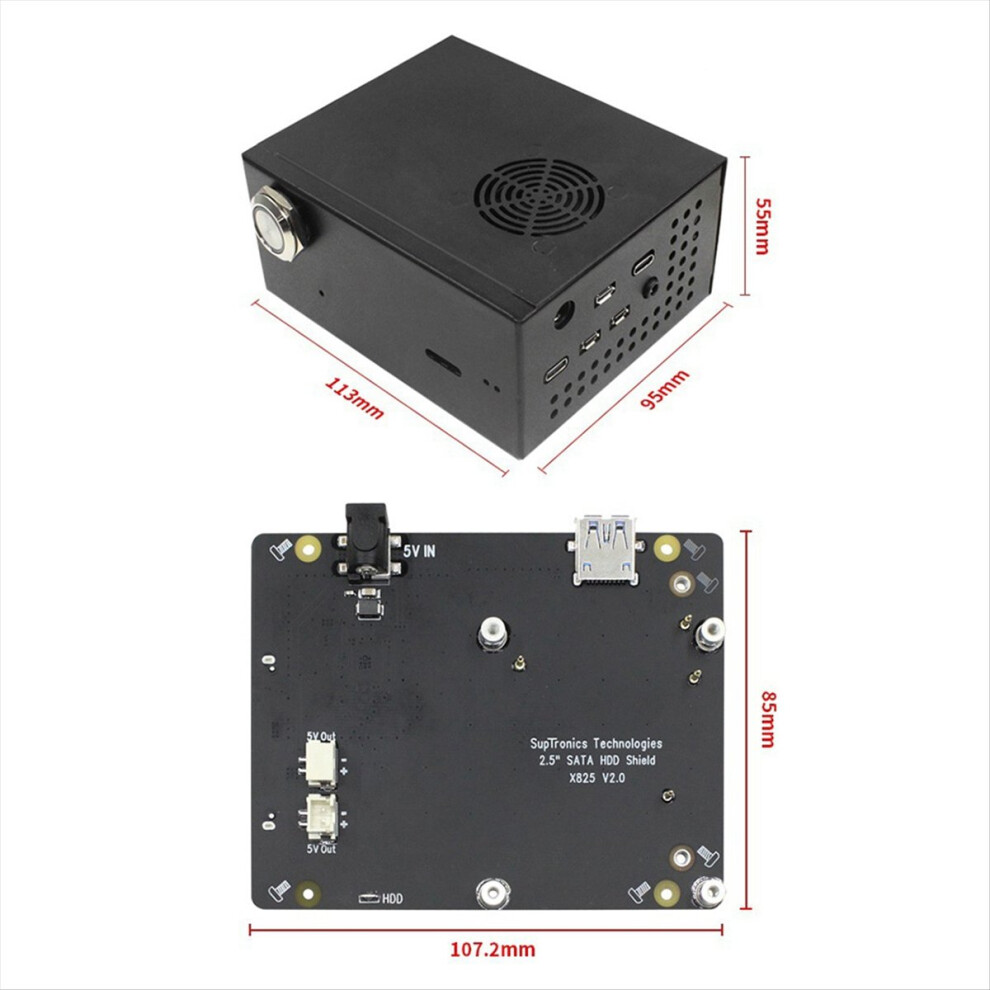 X825 V2.0 2.5Inch Hdd/Ssd Storage Expansion Board+X735 V3.0 Power Mana 4852261801522