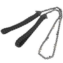 Scie à chaîne de poche pour la survie en extérieur, scie à main pliante avec poignée en paracorde, équipement d'urgence léger et portable pour