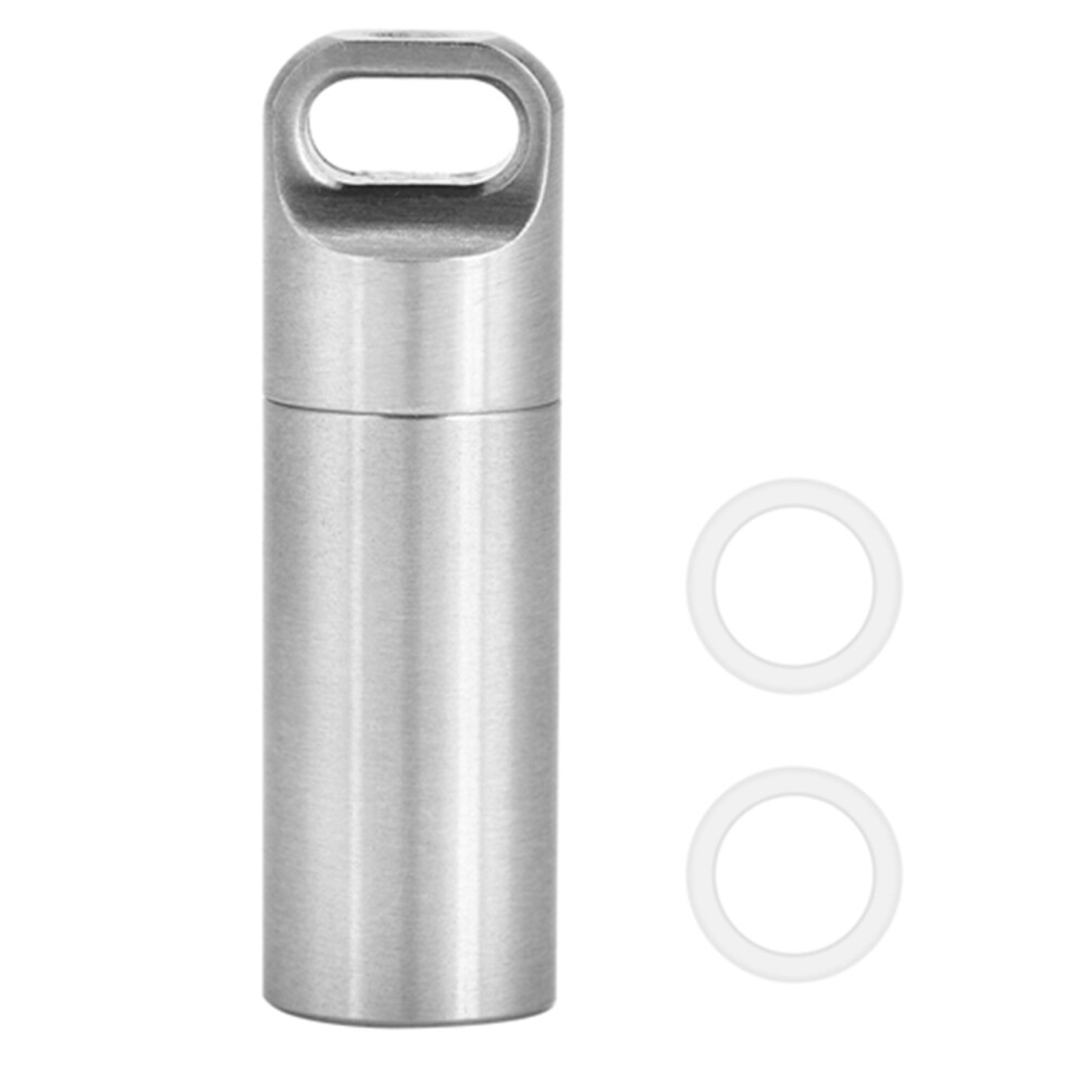 EDC Tool for Medication Management, Airtight Waterproof Stainless Steel Portable Keychain Pill Case, Durable Outdoor Travel Companion for First Aid an