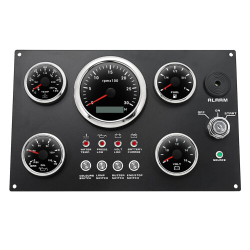 LED Gauge Set with Instrument Switch Panel Water Temp++Oil +Voltmeter+