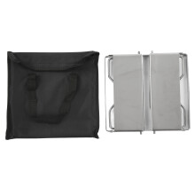 Soporte portátil para parrilla con protección contra el viento, altura ajustable, mesa plegable, estructura de acero duradera, sujeta las parrillas