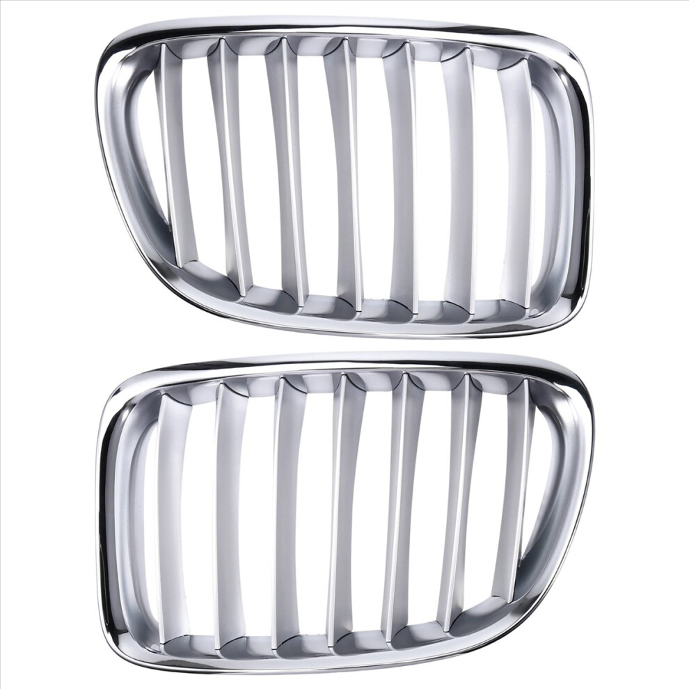 1Pair Front Bumper Upper Center Grille Chrome For X1 Series E84 2010-2 4852261801249