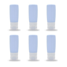 Travel Essentials, Silicone Toiletry Containers With Wide Mouth Design For Easy Refill And Clean, Reusable Travel Bottles For Shampoo, Body Wash, Suns