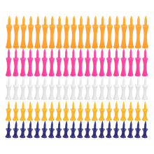 Sturdy Golf Tees Durable Plastic Step Down Castle Style, 100 Count Colorful Bulk Set Consistent Teeing Height Lightweight Reusable for Men Women Kids