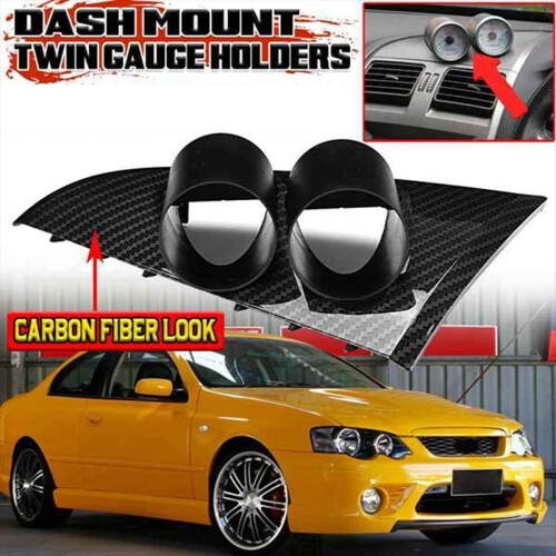 Car Gauge Pod Dash Mount Panel Holder Meters 52mm Hole Diameter Carbon 2