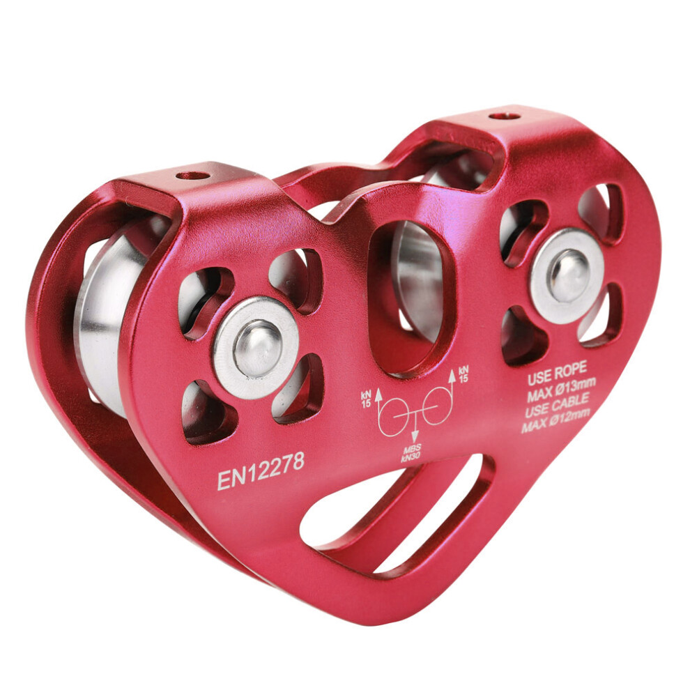 Red Zip Line Pulley For Engineering Protection And Aerial Work, Aircraft Aluminum Alloy Provides Strength, Stainless Steel Bearings Guarantee Smooth R 9416038206825