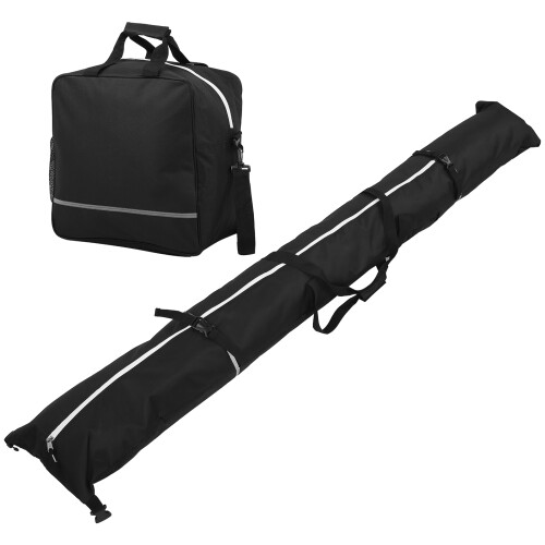 Set di borse da sci imbottite per viaggi aerei, borsa da sci e borsa per scarponi, combinazione resistente e impermeabile, materiale in poliestere
