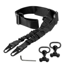 Sangle de fusil à longueur réglable pour usage tactique, sangle deux points avec épaulière et système de rotation à 360, sangle pour arme à