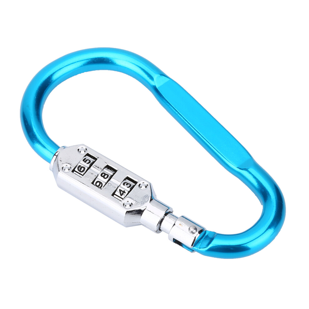 Secure Travel Companion, Aluminium Alloy Carabiner Clip, Resettable Combination Padlock For Safe Outdoor Journeys 9416038206832